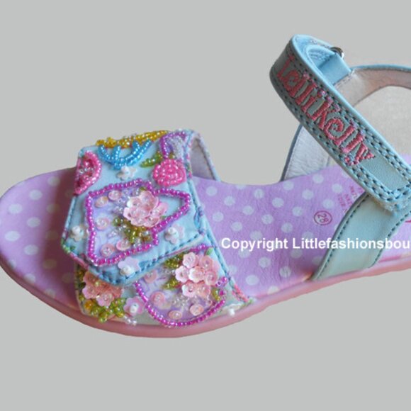 ❤️ sz 6, 9 Lelli Kelly Most Adorable Sparkly Toddler Girls Sandals NIB ❤️ - Picture 3 of 4
